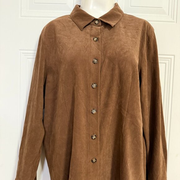 Talbots Women’s Stretch Fall Vibes Blouse Brown Medium Goblincore SZ Medium - Picture 2 of 8